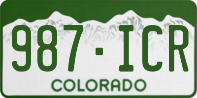 CO license plate 987ICR