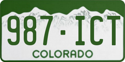 CO license plate 987ICT