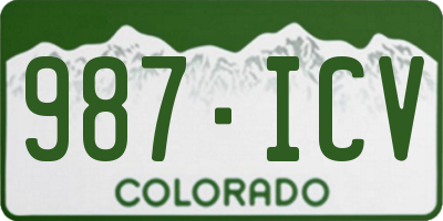CO license plate 987ICV