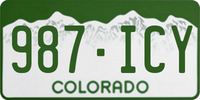 CO license plate 987ICY