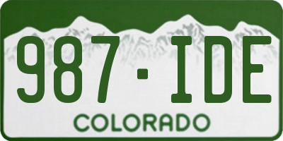 CO license plate 987IDE