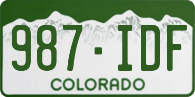CO license plate 987IDF