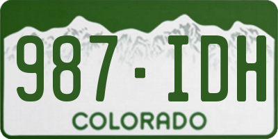 CO license plate 987IDH
