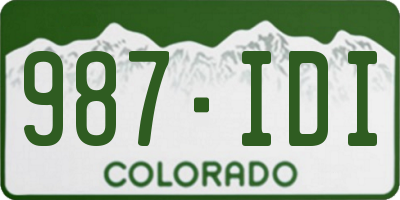 CO license plate 987IDI