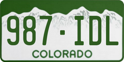 CO license plate 987IDL
