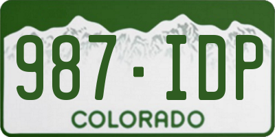 CO license plate 987IDP