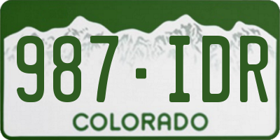 CO license plate 987IDR