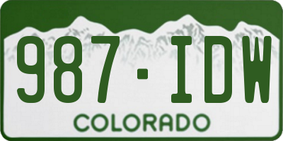 CO license plate 987IDW