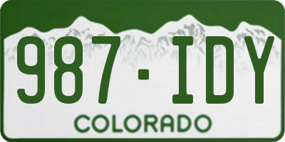 CO license plate 987IDY