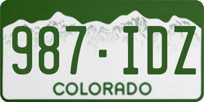 CO license plate 987IDZ