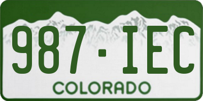 CO license plate 987IEC