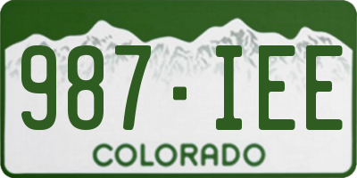 CO license plate 987IEE