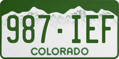 CO license plate 987IEF