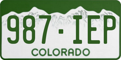 CO license plate 987IEP