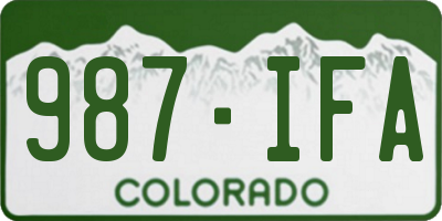 CO license plate 987IFA