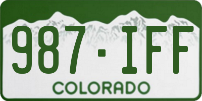 CO license plate 987IFF