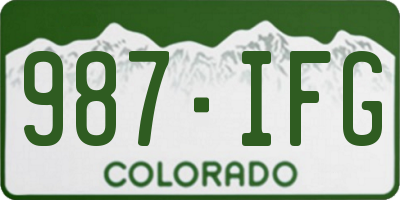 CO license plate 987IFG