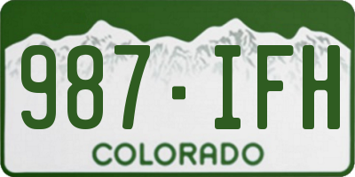 CO license plate 987IFH
