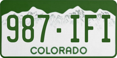 CO license plate 987IFI