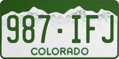 CO license plate 987IFJ