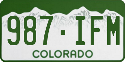 CO license plate 987IFM