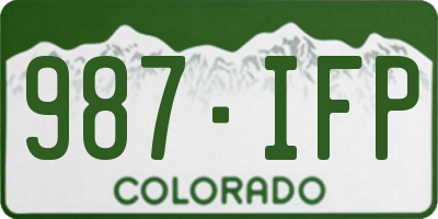 CO license plate 987IFP