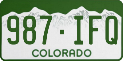 CO license plate 987IFQ