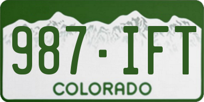 CO license plate 987IFT