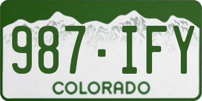 CO license plate 987IFY