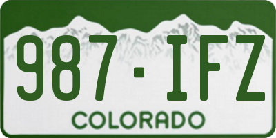 CO license plate 987IFZ