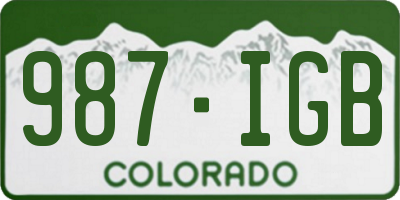 CO license plate 987IGB