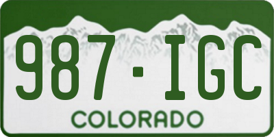 CO license plate 987IGC