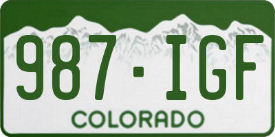 CO license plate 987IGF