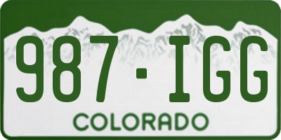 CO license plate 987IGG