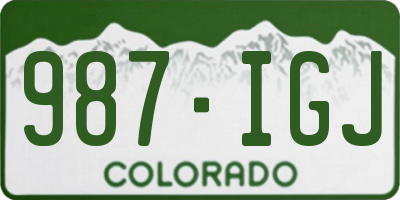 CO license plate 987IGJ