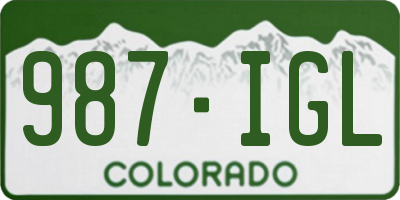 CO license plate 987IGL