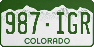 CO license plate 987IGR