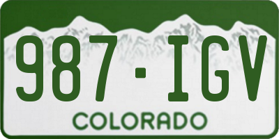 CO license plate 987IGV