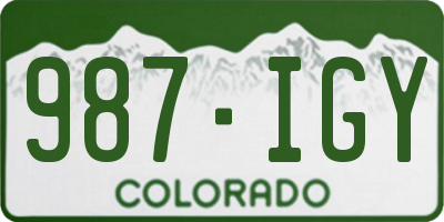 CO license plate 987IGY