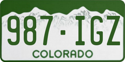 CO license plate 987IGZ
