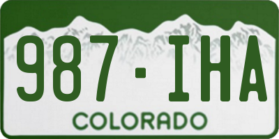 CO license plate 987IHA