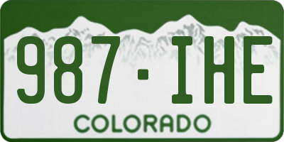 CO license plate 987IHE