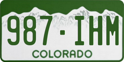 CO license plate 987IHM