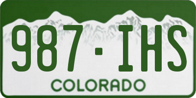 CO license plate 987IHS