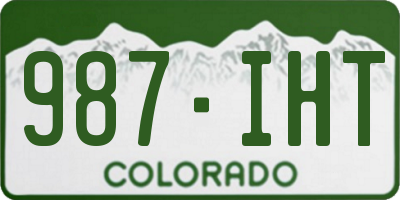 CO license plate 987IHT