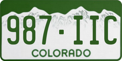 CO license plate 987IIC