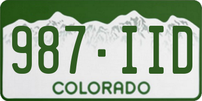 CO license plate 987IID