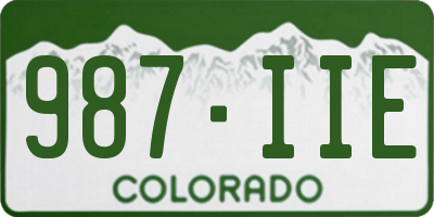 CO license plate 987IIE
