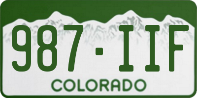 CO license plate 987IIF