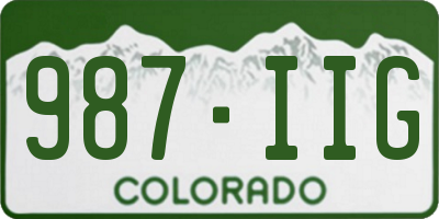 CO license plate 987IIG